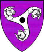 Device: Purpure, a triskelion of bull's heads argent