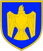 Device: Azure, an eagle within a double tressure Or