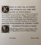 Aquila et Fulmen, Order of the